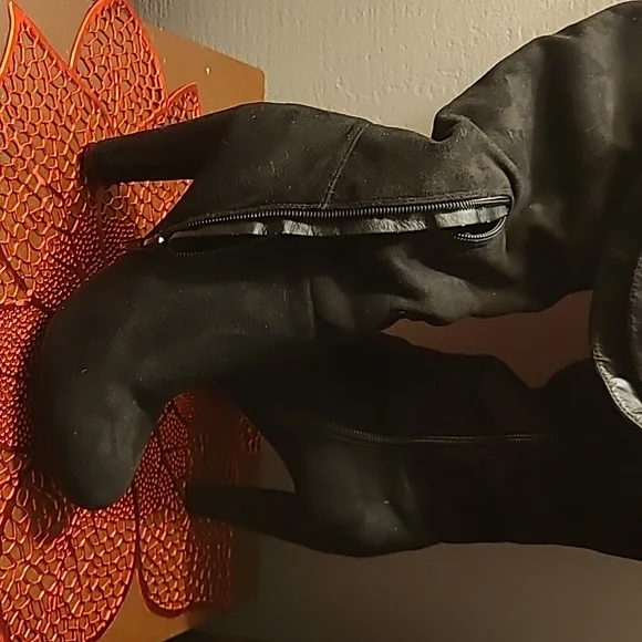 Wild Pair Womens Black Fabric Over The Knee Heeled Boots Size US 7 - Picture 3 of 4